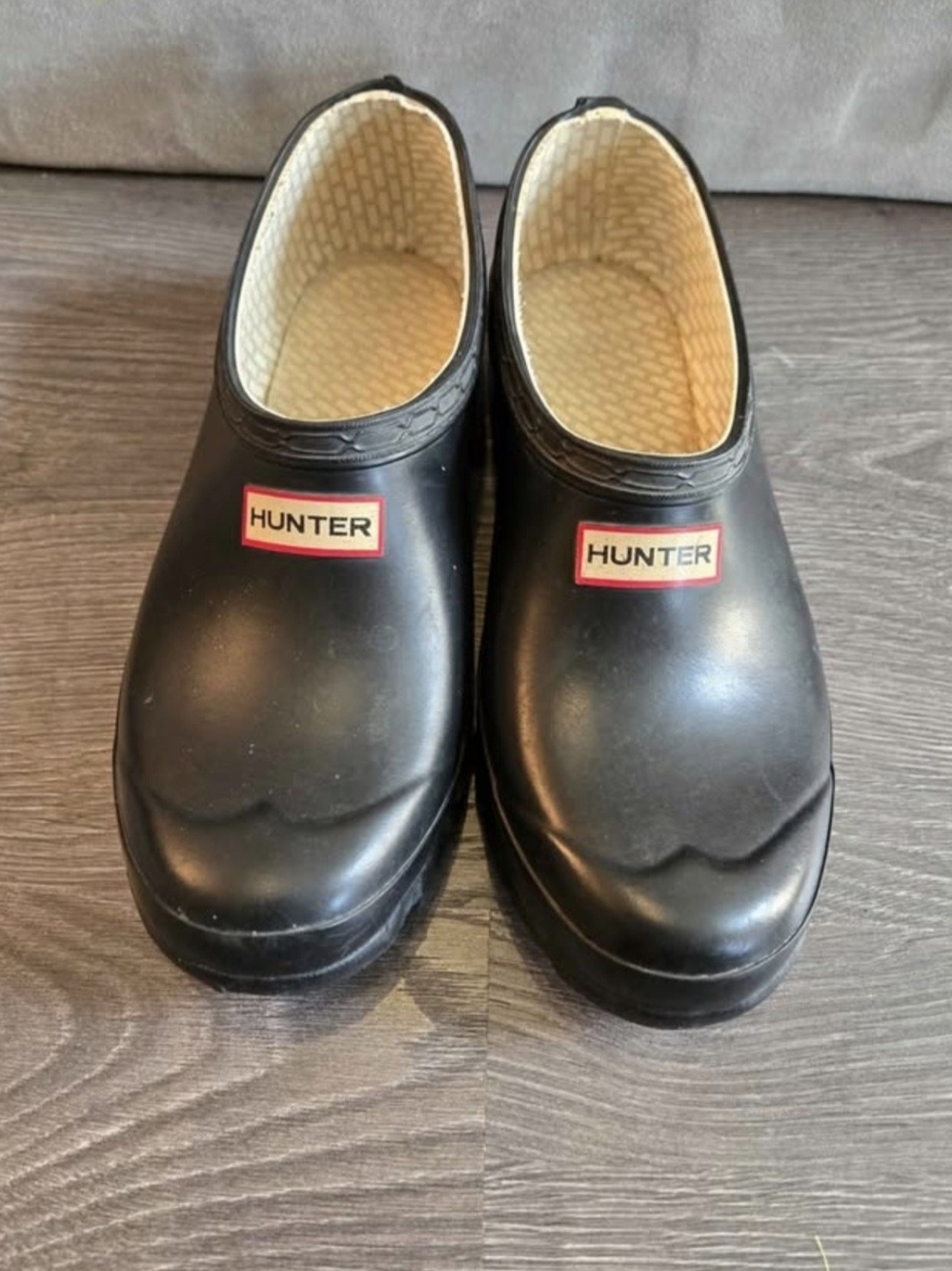 Hunter Black Slip-On Rain Clogs